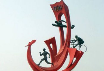 徐州运动员雕塑缅怀奥运会的荣耀