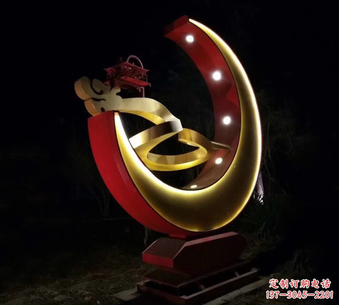 徐州不锈钢抽象月亮雕塑 1