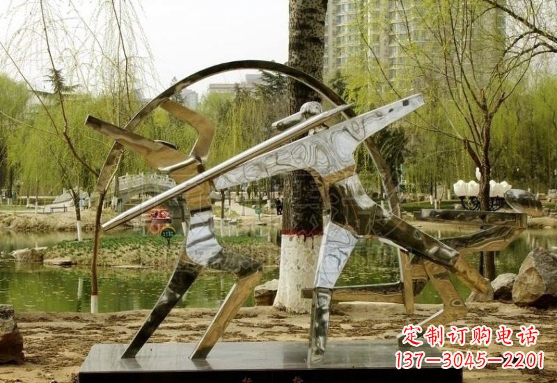 徐州不锈钢抽象运动员雕塑