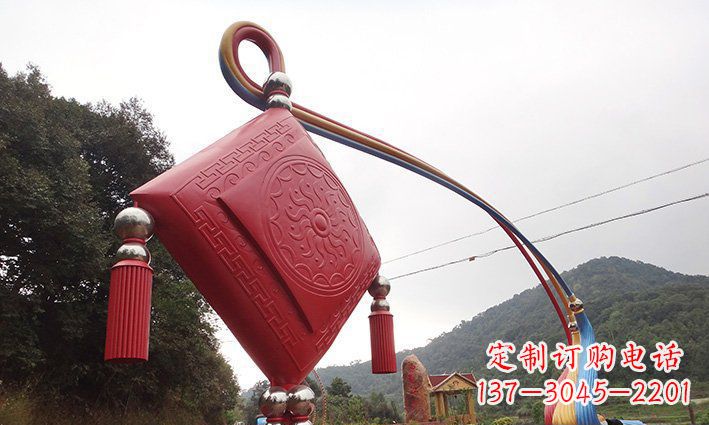 徐州不锈钢抽象中国结拱门雕塑