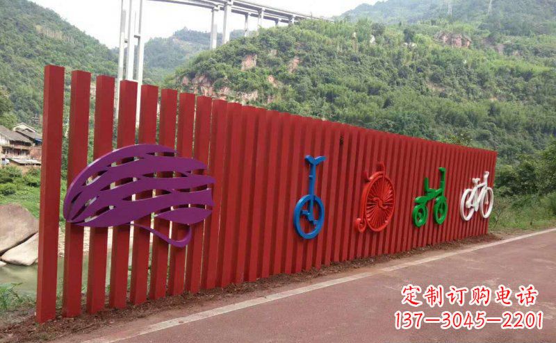 徐州不锈钢抽象自行车公园景观雕塑