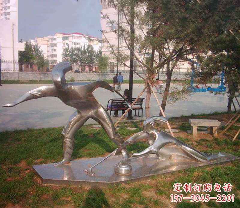 徐州不锈钢创意冰壶比赛雕塑