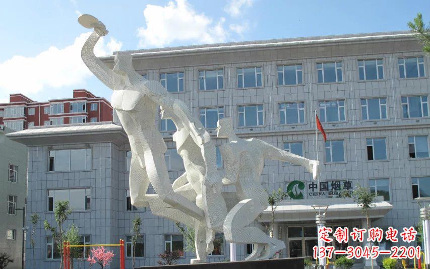徐州不锈钢打乒乓球人物雕塑