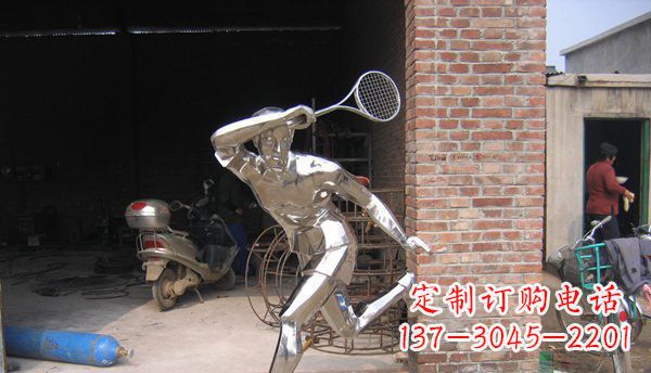 徐州不锈钢打羽毛球雕塑 (2)