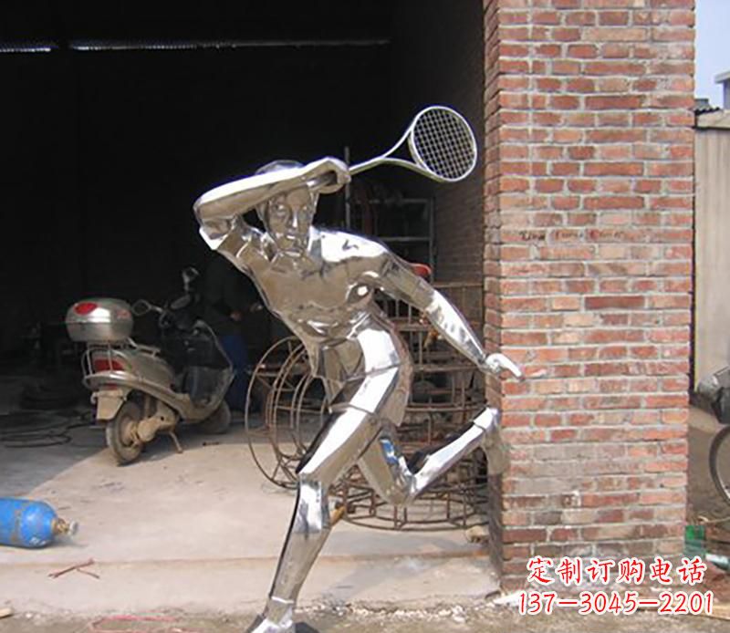 徐州不锈钢打羽毛球雕塑