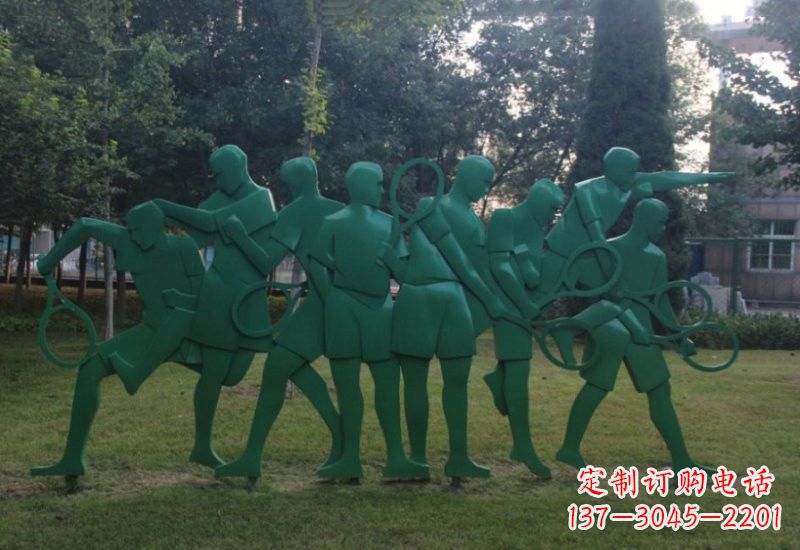 徐州不锈钢打羽毛球人物雕塑