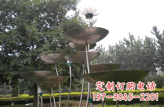 徐州不锈钢大型抽象荷花荷叶雕塑