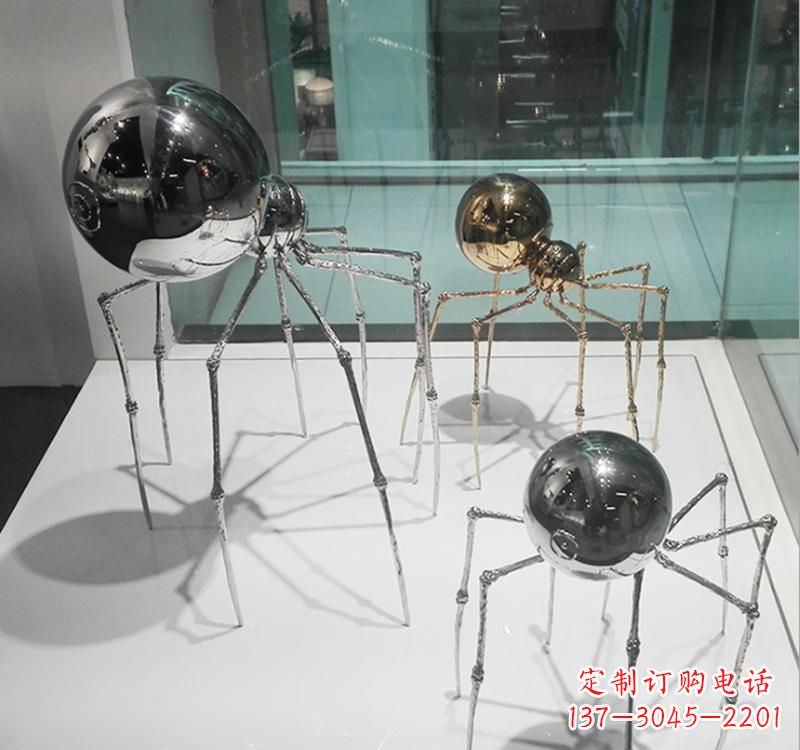 徐州不锈钢大型景观蜘蛛雕塑