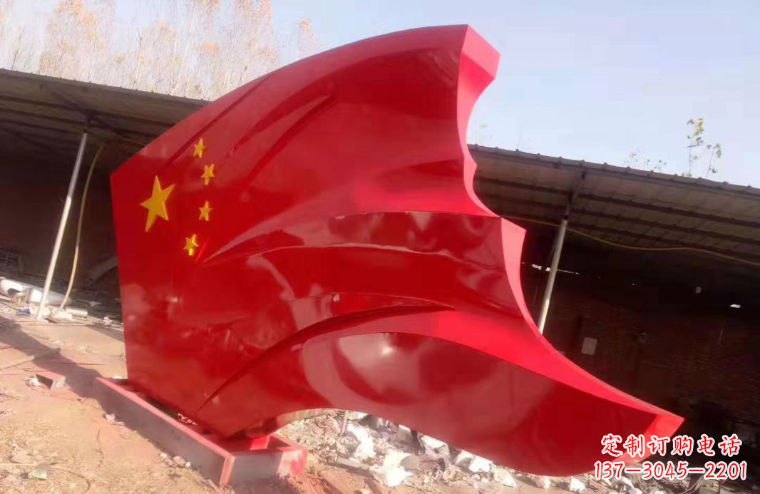 徐州不锈钢党旗雕塑户外摆件