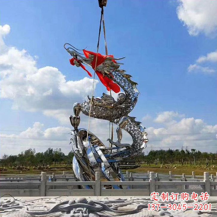 徐州不锈钢雕塑龙-景区公园镂空动物景观雕塑