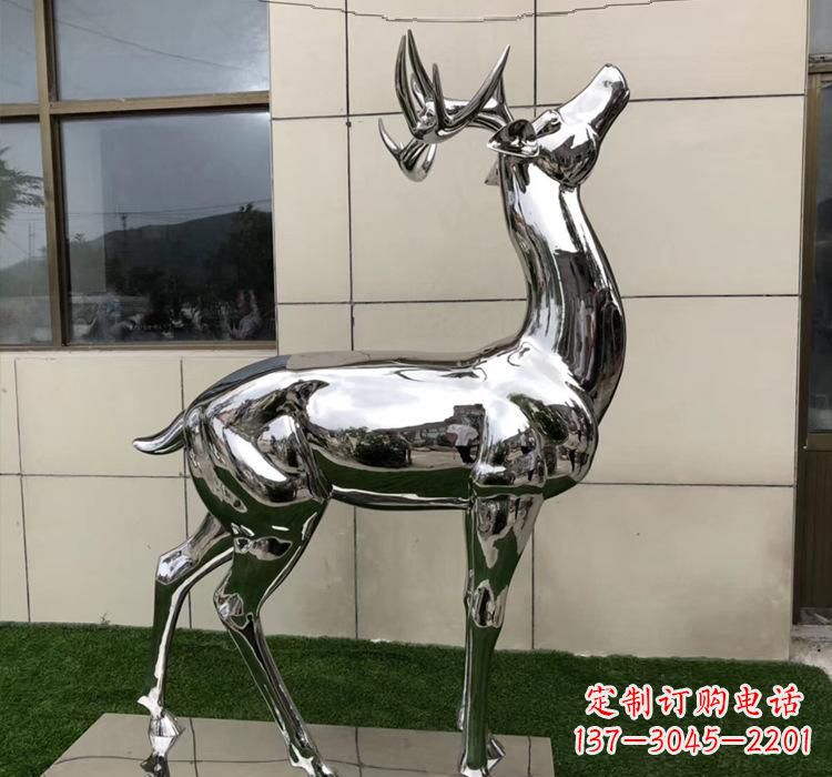 徐州不锈钢动物梅花鹿雕塑