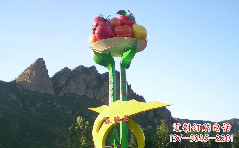 徐州不锈钢锻造苹果雕塑