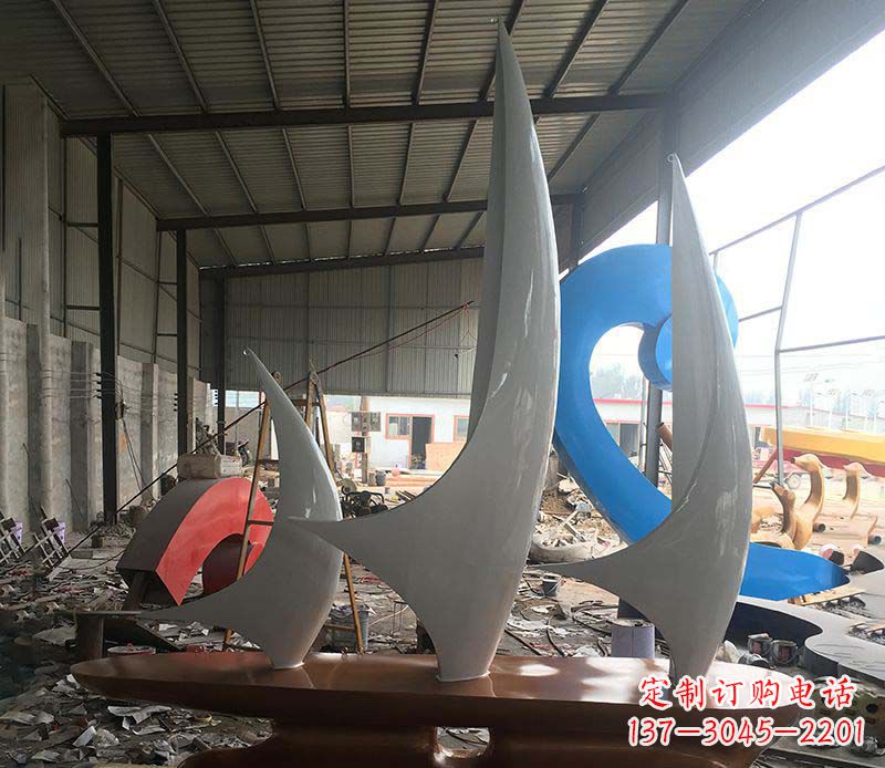 徐州不锈钢帆船景观雕塑 (2)