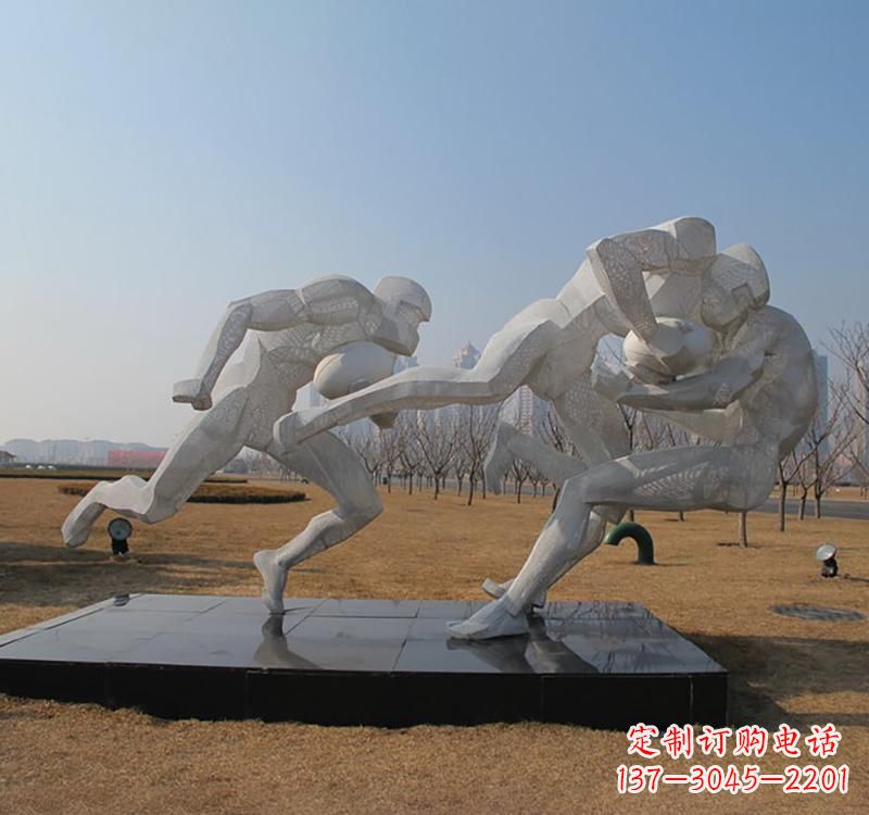 徐州不锈钢橄榄球雕塑