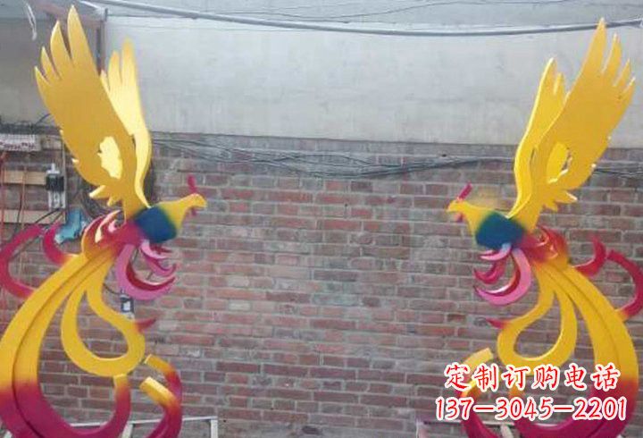 徐州不锈钢公园彩色凤凰雕塑