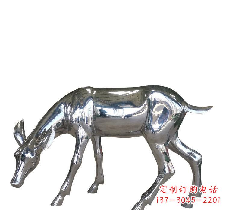 徐州不锈钢公园草坪小鹿雕塑