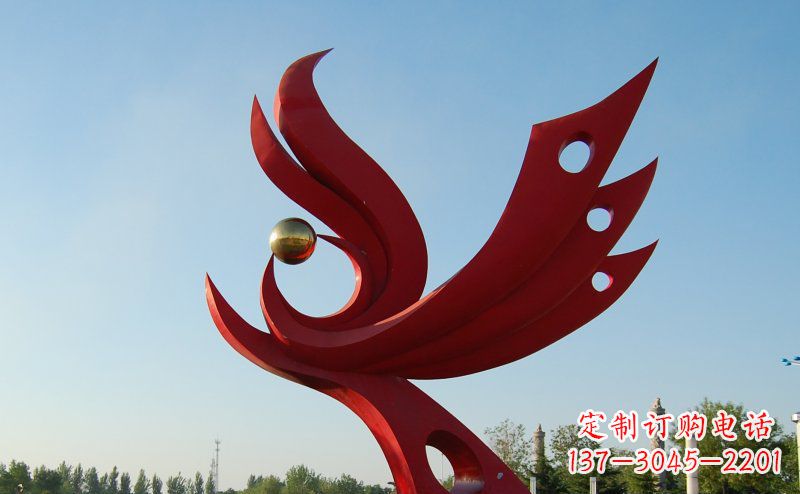 徐州不锈钢公园凤凰雕塑 (2)