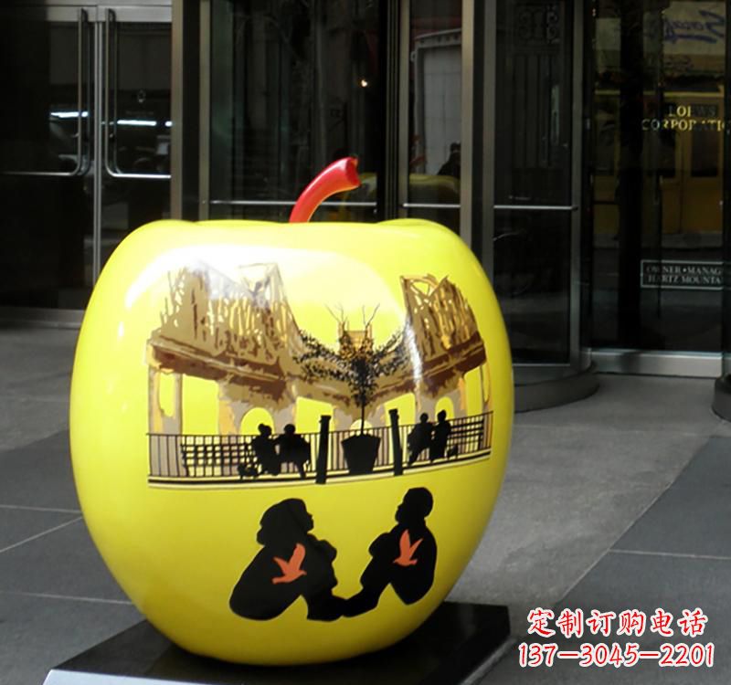 徐州不锈钢公园景观苹果雕塑