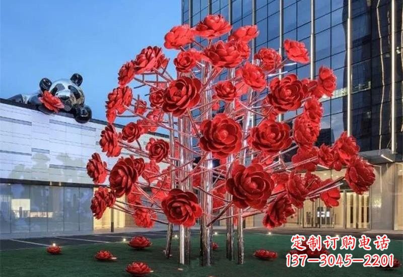 徐州不锈钢公园玫瑰花树雕塑
