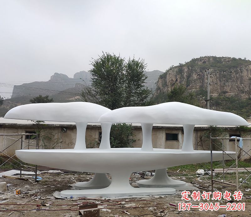 徐州不锈钢公园蘑菇云朵景观雕塑