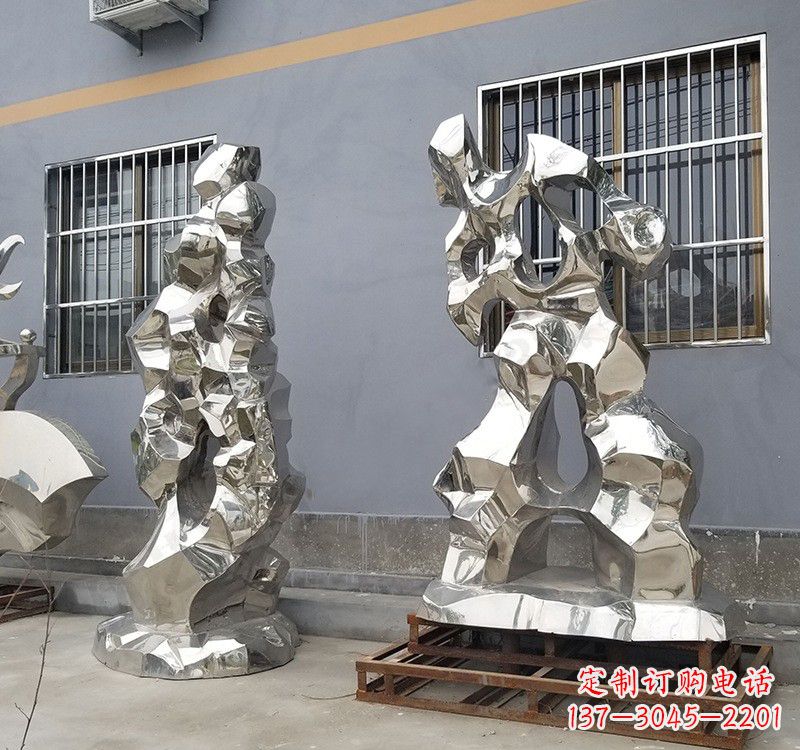徐州不锈钢公园太湖石雕塑