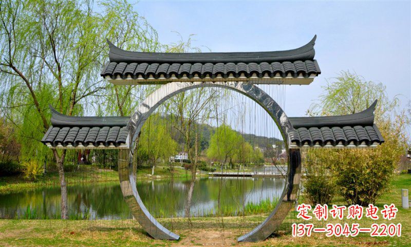 徐州不锈钢公园月亮门雕塑
