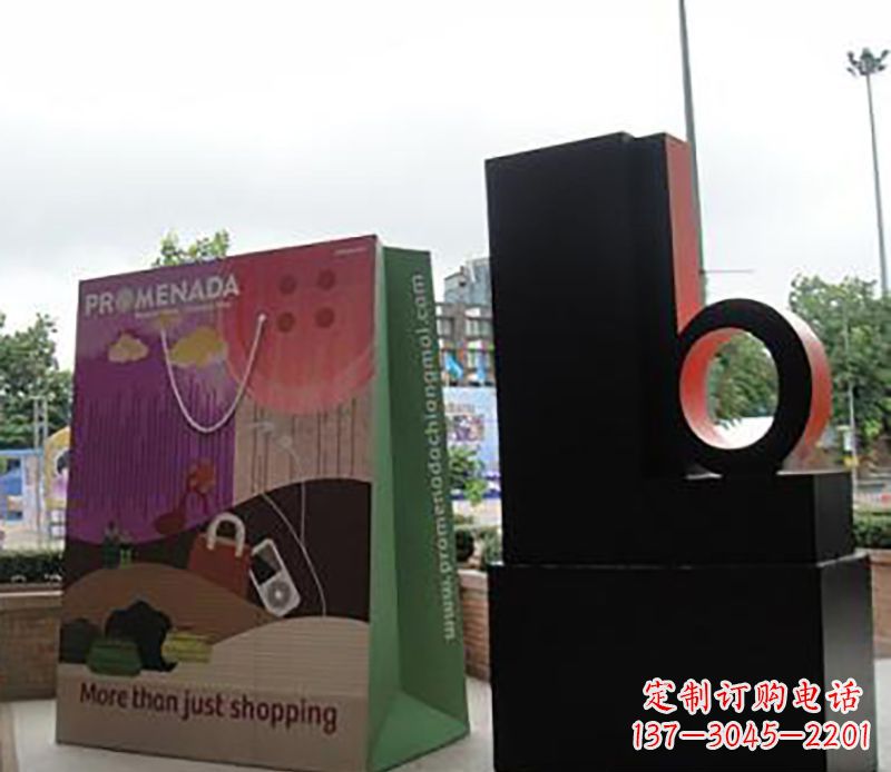徐州不锈钢购物袋公园雕塑