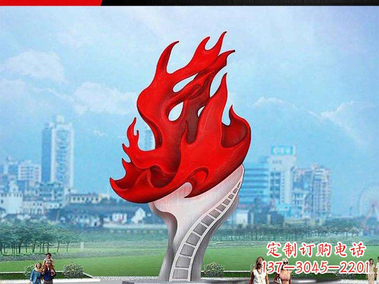 徐州不锈钢广场抽象火炬雕塑设计图