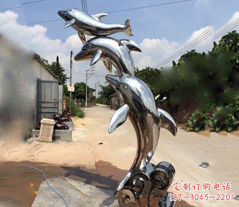 徐州不锈钢海豚创意摆件