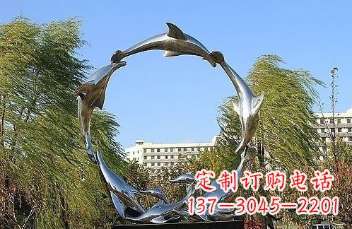 徐州不锈钢海豚雕塑 (2)