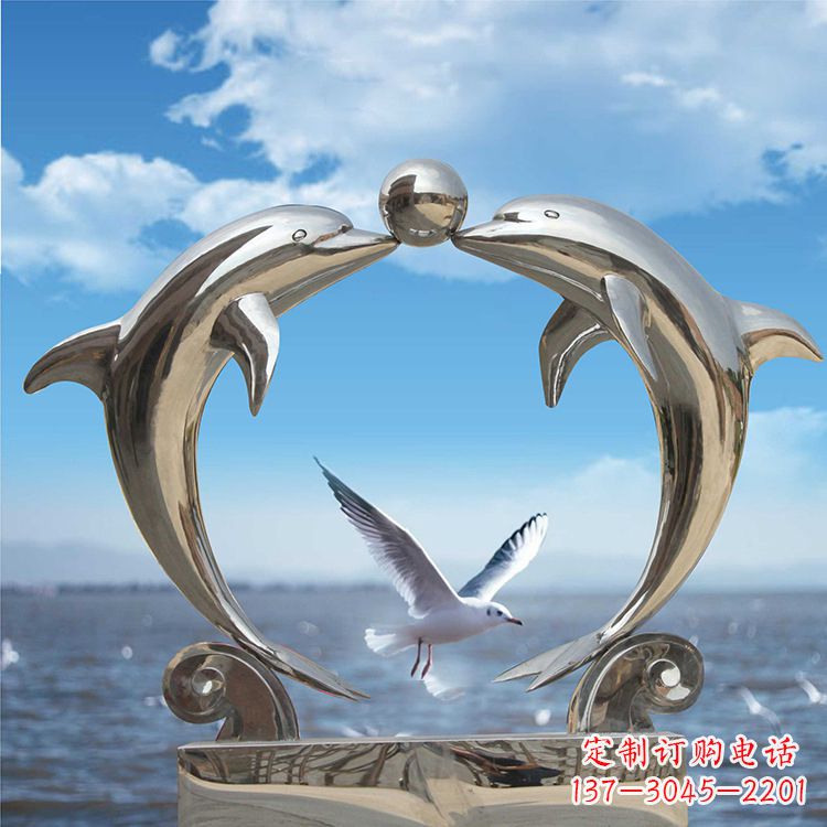 徐州不锈钢海豚雕塑
