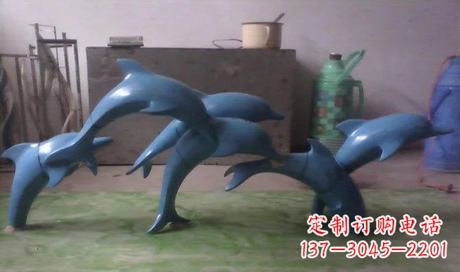 徐州不锈钢海豚雕塑_1