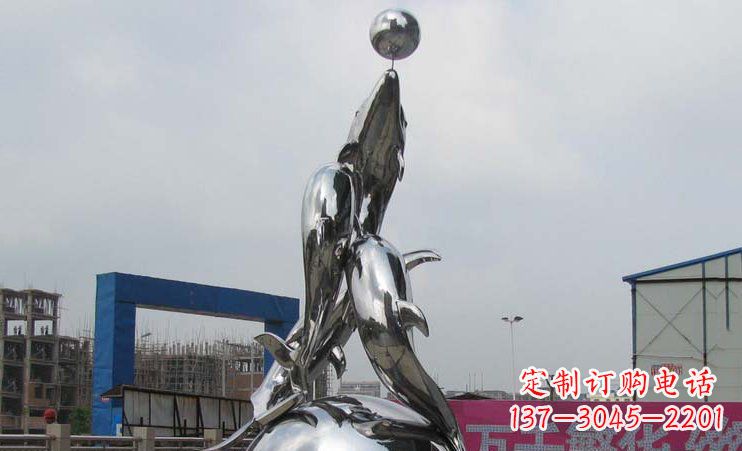 徐州不锈钢海豚雕塑_2