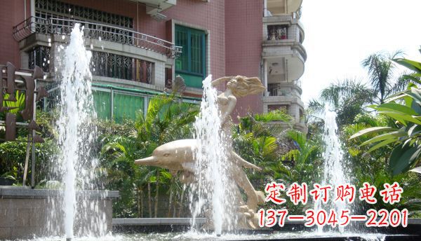 徐州不锈钢海豚喷泉雕塑
