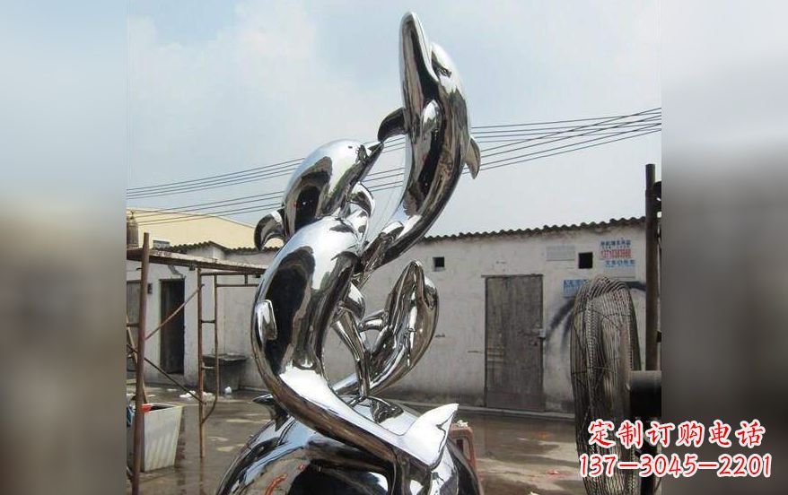 徐州不锈钢海豚嬉戏雕塑