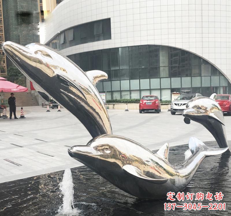 徐州不锈钢海豚造型雕塑
