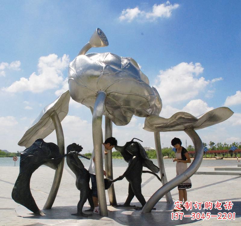 徐州不锈钢荷花广场雕塑