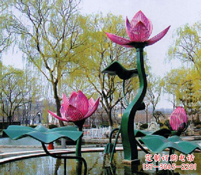 徐州不锈钢荷花景观雕塑
