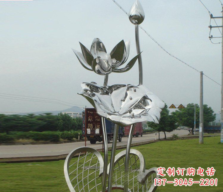 徐州不锈钢荷叶荷花公园景观雕塑