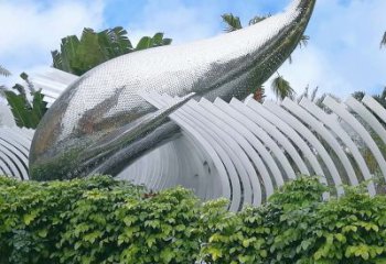 徐州海豚雕塑镜面鲸鱼创意动物景观