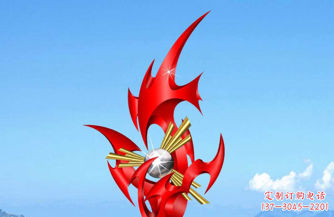 徐州不锈钢火苗抽象景观雕塑