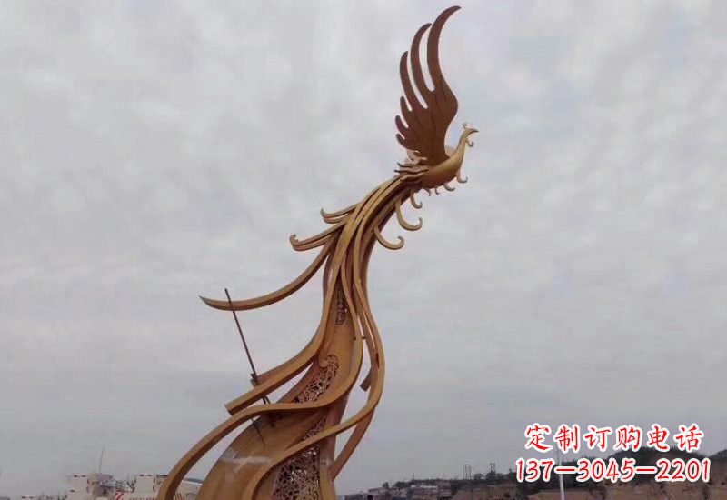 徐州不锈钢金凤凰雕塑2