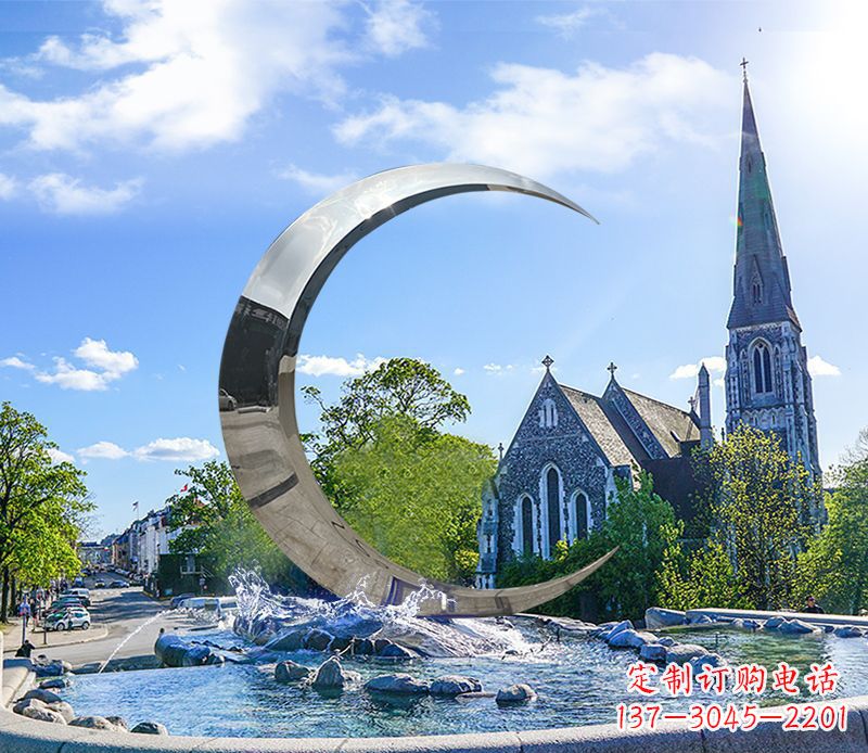 徐州不锈钢景观创意月亮雕塑
