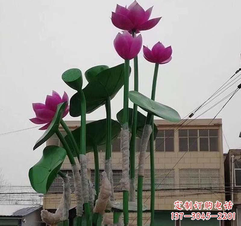 徐州不锈钢景区荷花雕塑