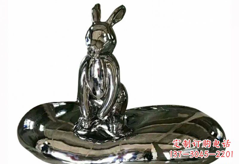 徐州不锈钢镜面抽象兔子和水滴雕塑