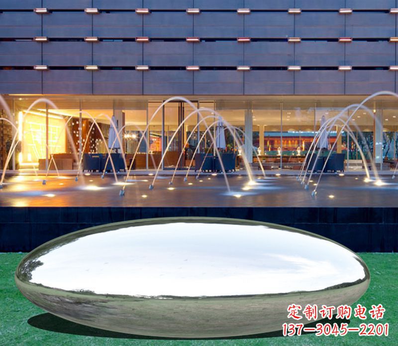 徐州不锈钢镜面鹅卵石广场雕塑