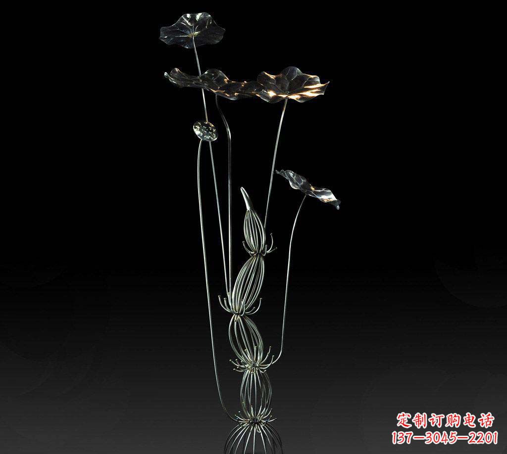 徐州不锈钢莲藕荷花荷叶摆件雕塑