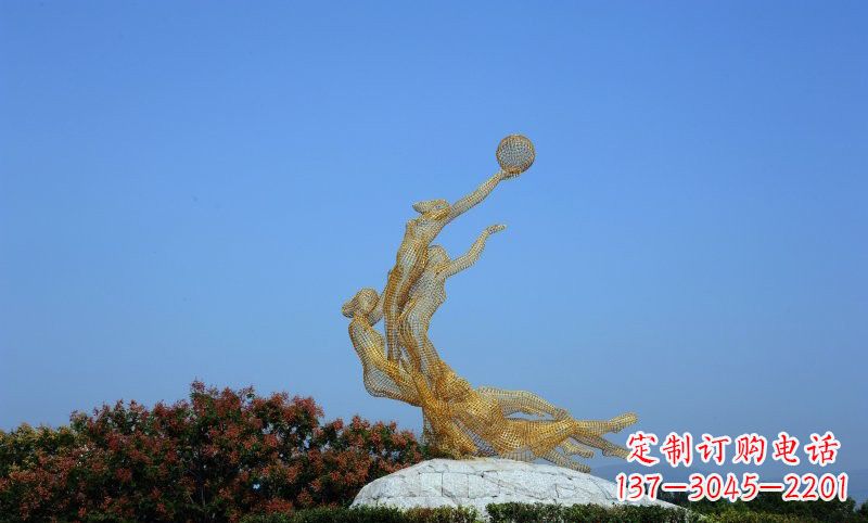徐州不锈钢镂空女排运动员雕塑