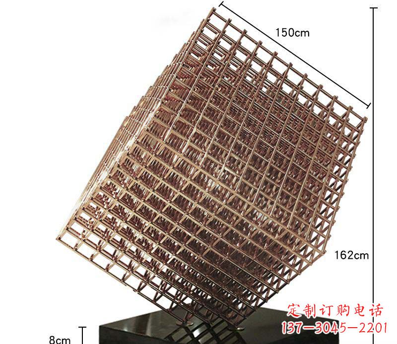 徐州玫瑰金色几何雕塑