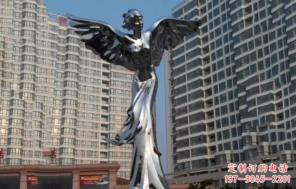 徐州不锈钢天使雕塑传递着美丽与希望